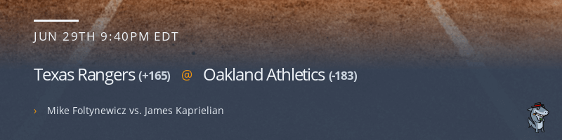 Texas Rangers @ Oakland Athletics - June 29, 2021