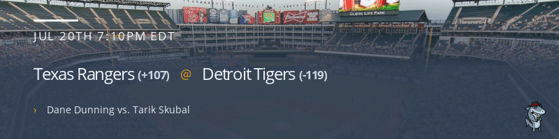 Texas Rangers @ Detroit Tigers - July 20, 2021