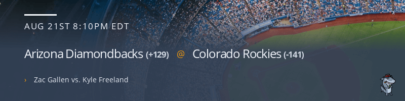 Arizona Diamondbacks @ Colorado Rockies - August 21, 2021