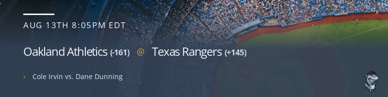 Oakland Athletics @ Texas Rangers - August 13, 2021