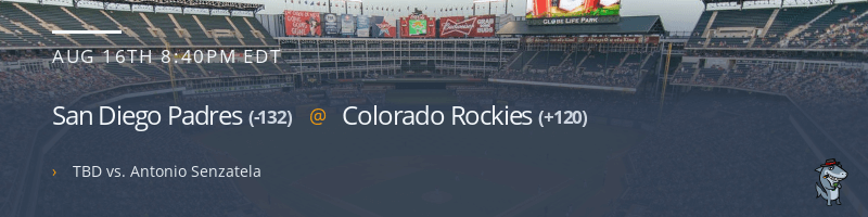 San Diego Padres @ Colorado Rockies - August 16, 2021