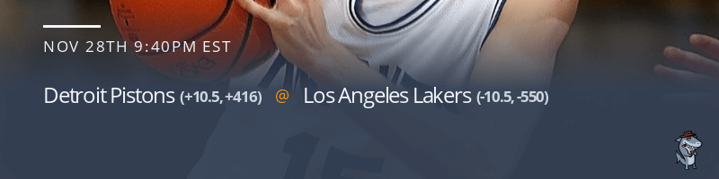 Detroit Pistons vs. Los Angeles Lakers - November 28, 2021