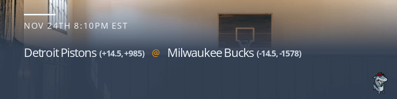 Detroit Pistons vs. Milwaukee Bucks - November 24, 2021