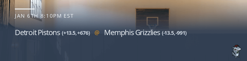 Detroit Pistons vs. Memphis Grizzlies - January 6, 2022