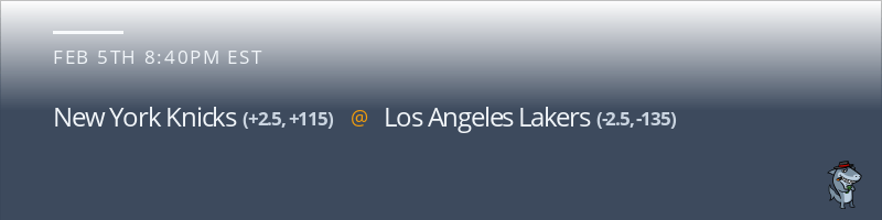 New York Knicks vs. Los Angeles Lakers - February 5, 2022