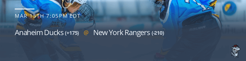 Anaheim Ducks vs. New York Rangers - March 15, 2022