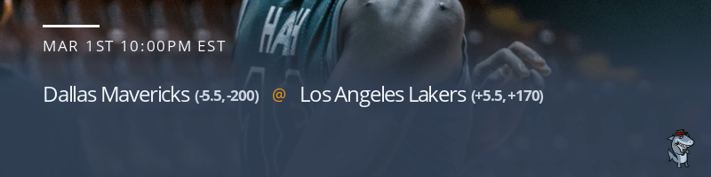 Dallas Mavericks vs. Los Angeles Lakers - March 1, 2022