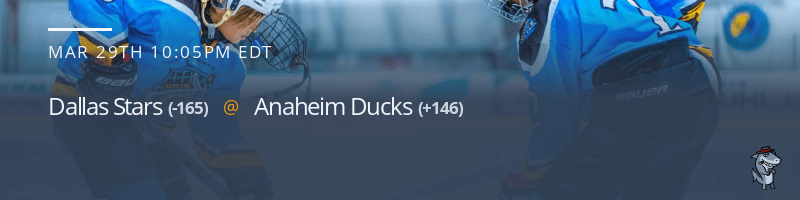 Dallas Stars vs. Anaheim Ducks - March 29, 2022