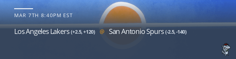 Los Angeles Lakers vs. San Antonio Spurs - March 7, 2022