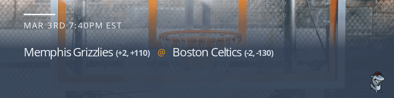 Memphis Grizzlies vs. Boston Celtics - March 3, 2022