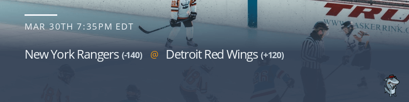 New York Rangers vs. Detroit Red Wings - March 30, 2022