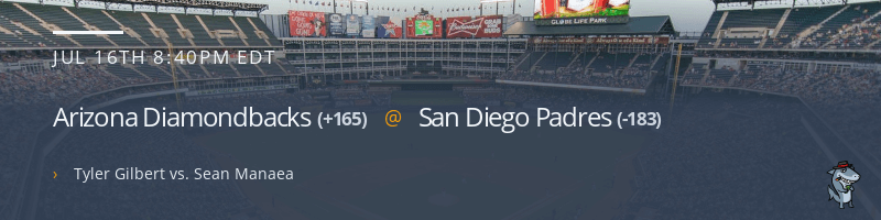 Arizona Diamondbacks @ San Diego Padres - July 16, 2022