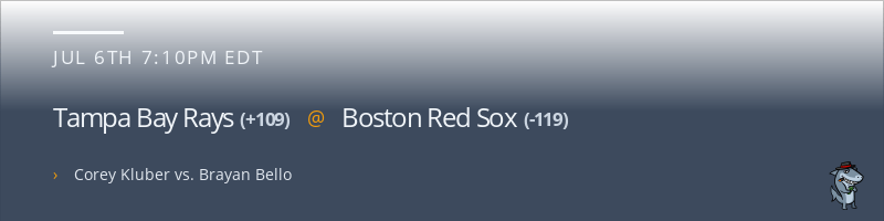 Tampa Bay Rays @ Boston Red Sox - July 6, 2022