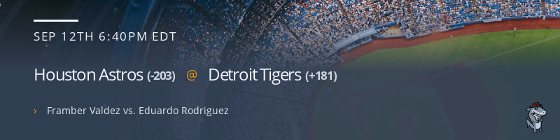 Houston Astros @ Detroit Tigers - September 12, 2022