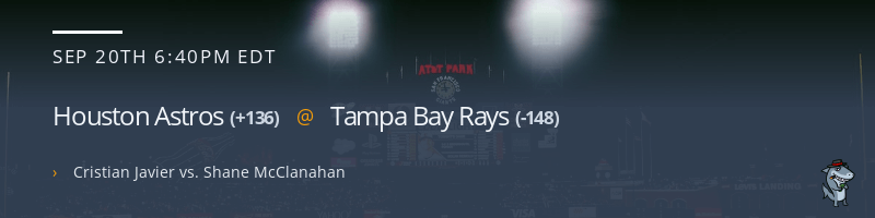 Houston Astros @ Tampa Bay Rays - September 20, 2022
