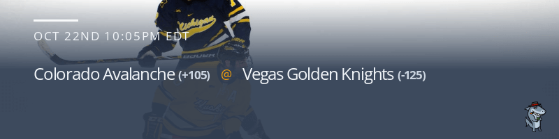 Colorado Avalanche vs. Vegas Golden Knights - October 22, 2022
