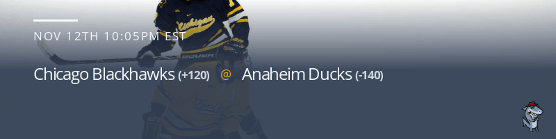 Chicago Blackhawks vs. Anaheim Ducks - November 12, 2022