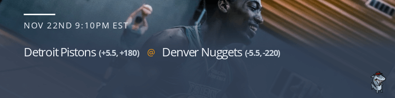 Detroit Pistons vs. Denver Nuggets - November 22, 2022