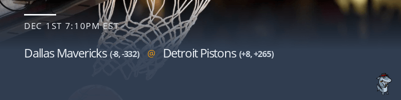 Dallas Mavericks vs. Detroit Pistons - December 1, 2022