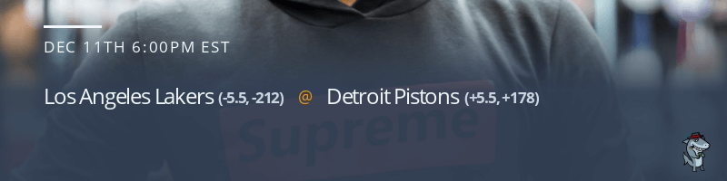 Los Angeles Lakers vs. Detroit Pistons - December 11, 2022