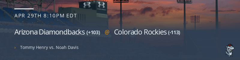 Arizona Diamondbacks @ Colorado Rockies - April 29, 2023